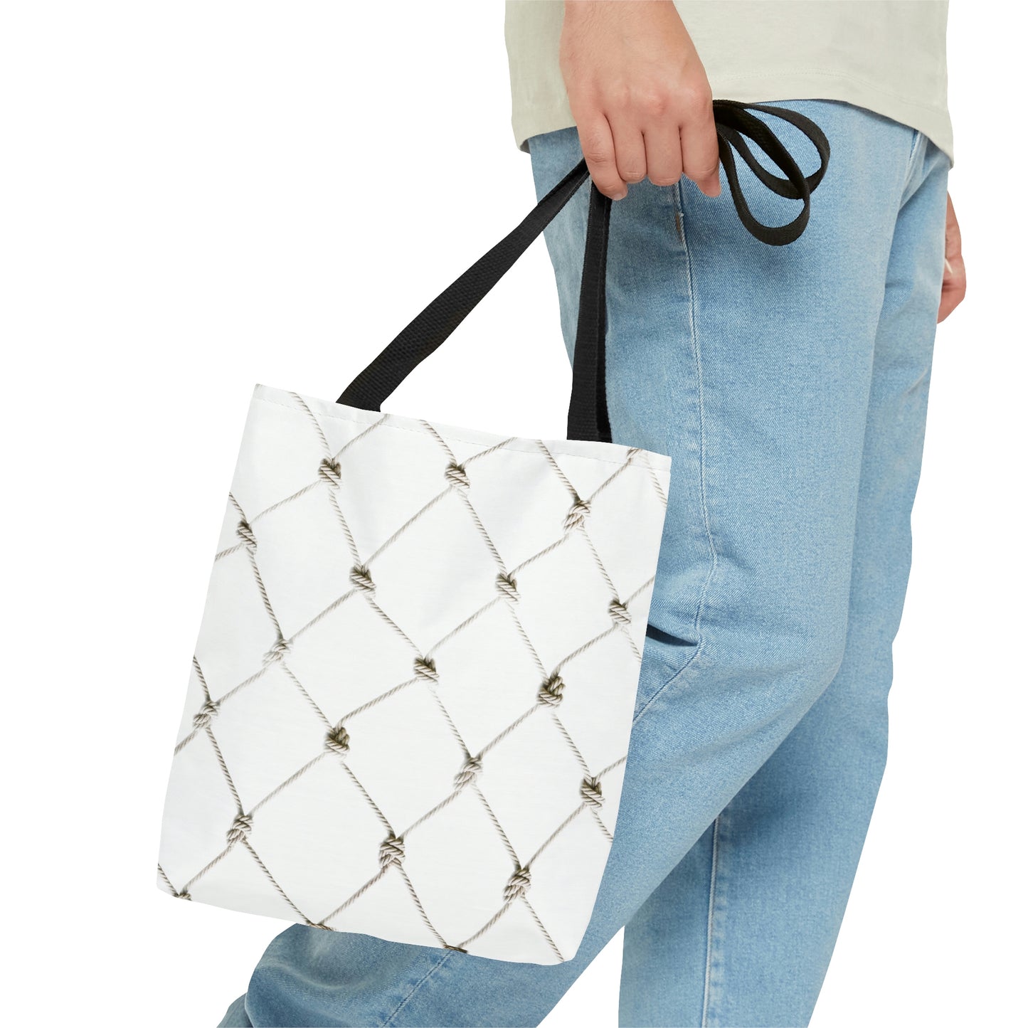 Fishing Theme Boat / Beach Bag - Net - White AOP Tote Bag