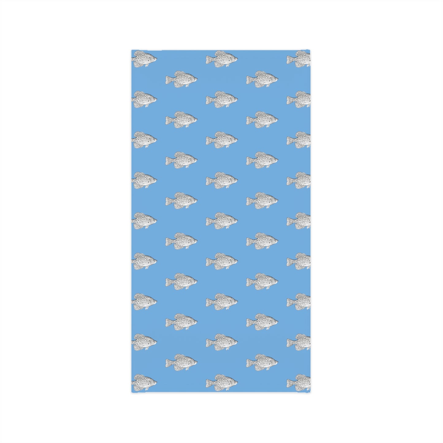Summer Weather - Crappie - Pattern - Fishing / Boating Lightweight Neck Gaiter - Light Blue