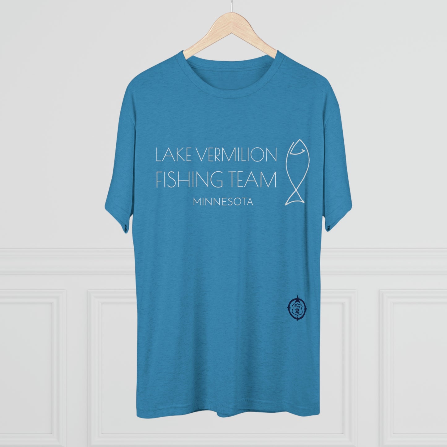 Lake Vermilion - Fishing Team - White Graphic - Unisex Tri-Blend Crew Tee