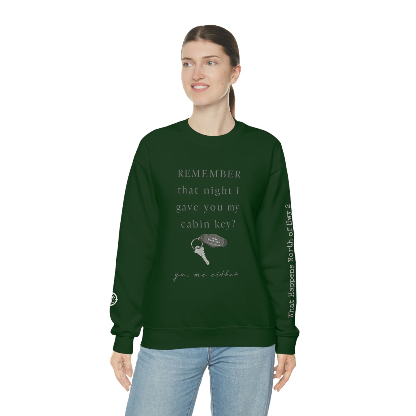 Remember That Night - Cabin Key - Lake Vermilion - North of Hwy 2 - Unisex Heavy Blend™ Crewneck Sweatshirt