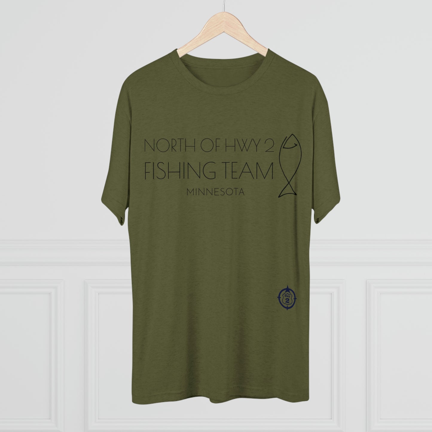 North of Hwy 2 - Fishing Team - Unisex Tri-Blend Crew Tee