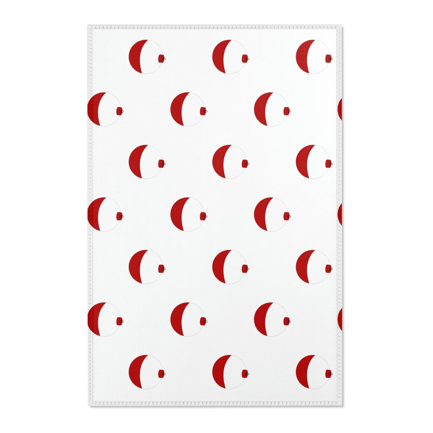 Traditional Red & White Bobber - Pattern - Area Rugs