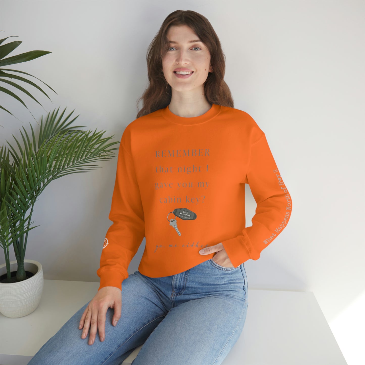 Remember That Night - Cabin Key - Lake Vermilion - North of Hwy 2 - Unisex Heavy Blend™ Crewneck Sweatshirt