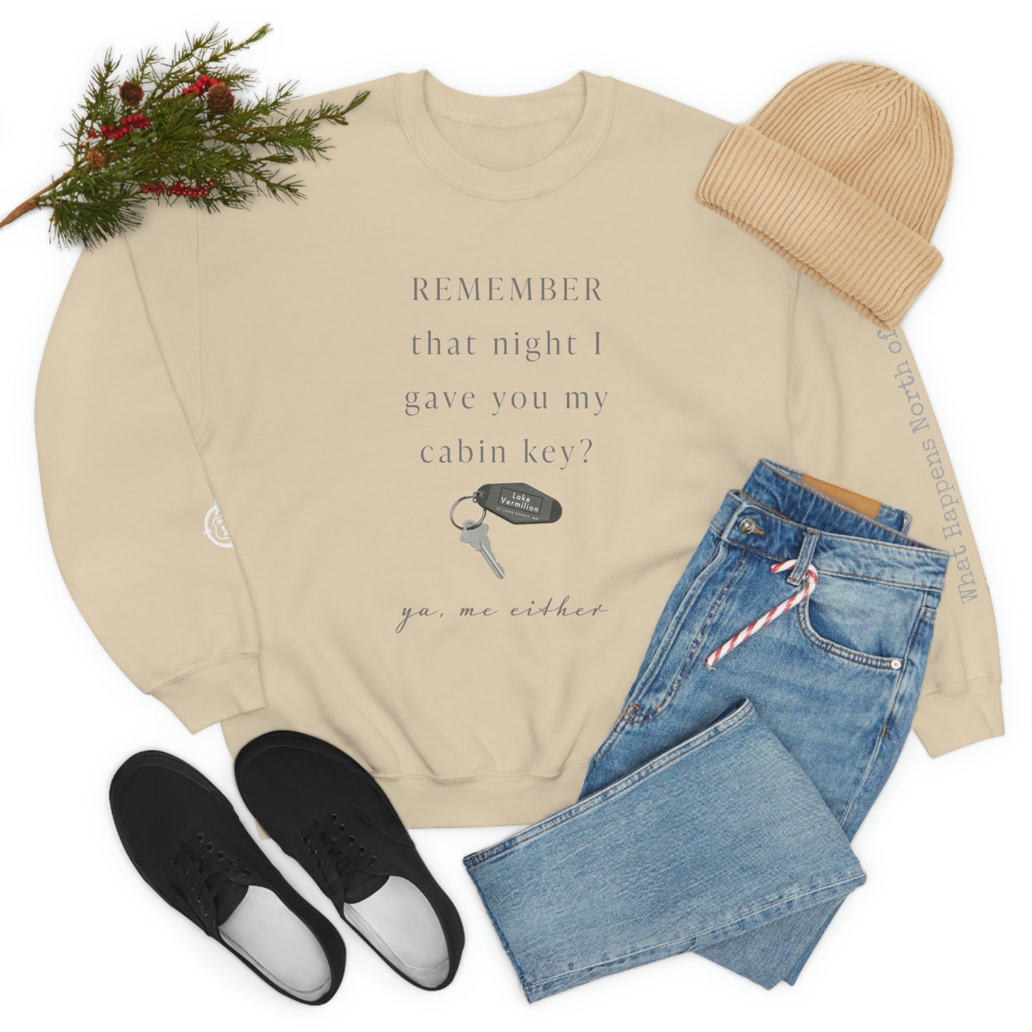 Remember That Night - Cabin Key - Lake Vermilion - North of Hwy 2 - Unisex Heavy Blend™ Crewneck Sweatshirt