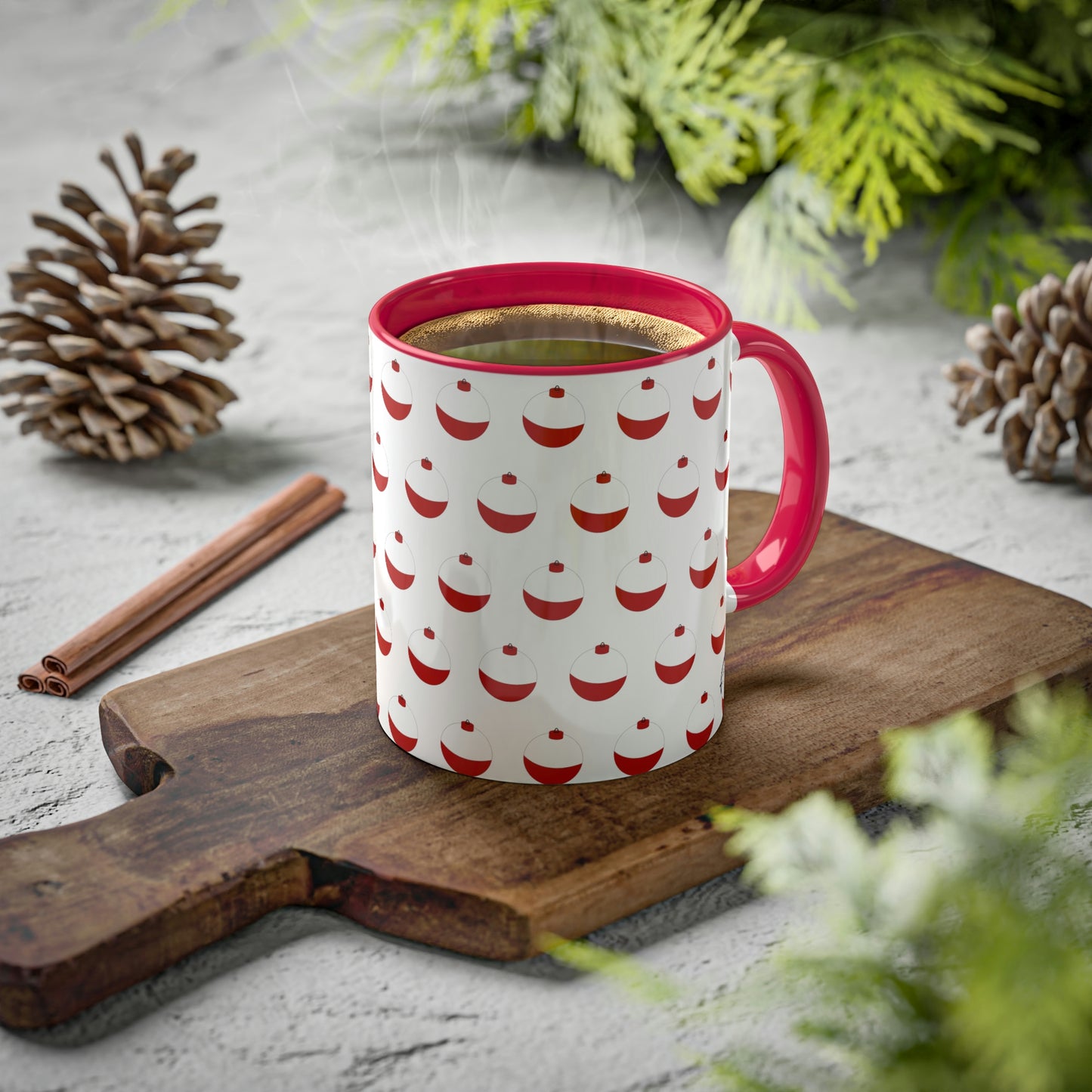 Traditional Red & White Bobber - Colorful Mugs, 11oz