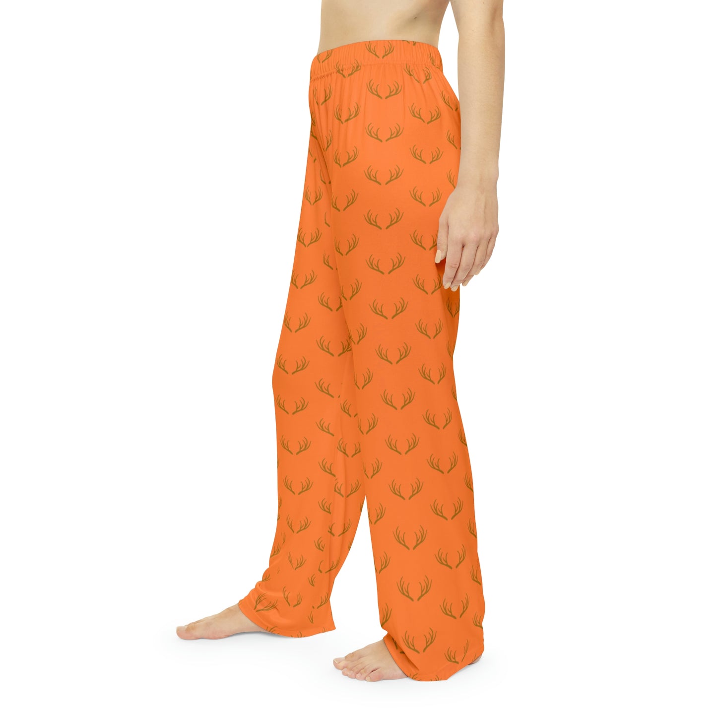 Antlers - Hunting Theme - Bait - Women's Pajama Pants - Orange