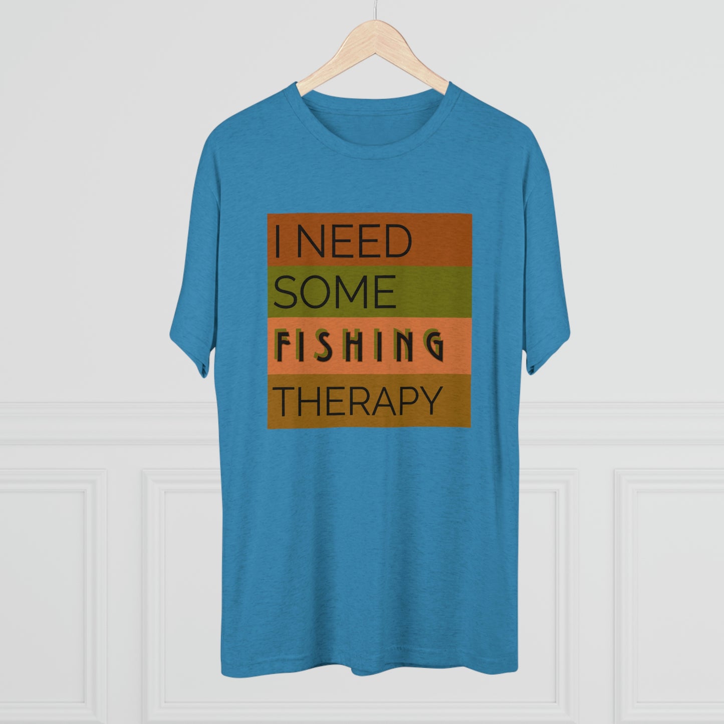 Fishing Therapy - Unisex Tri-Blend Crew Tee