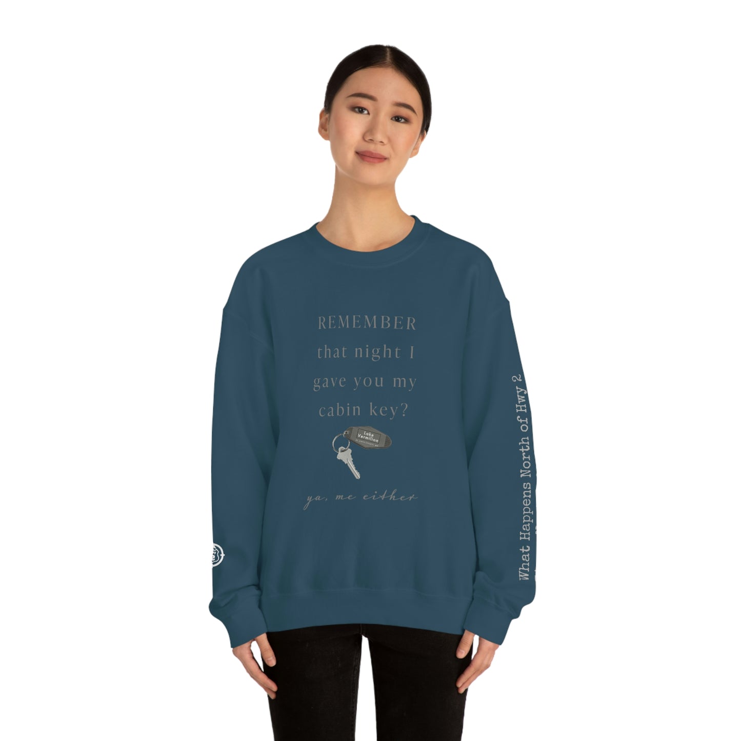 Remember That Night - Cabin Key - Lake Vermilion - North of Hwy 2 - Unisex Heavy Blend™ Crewneck Sweatshirt