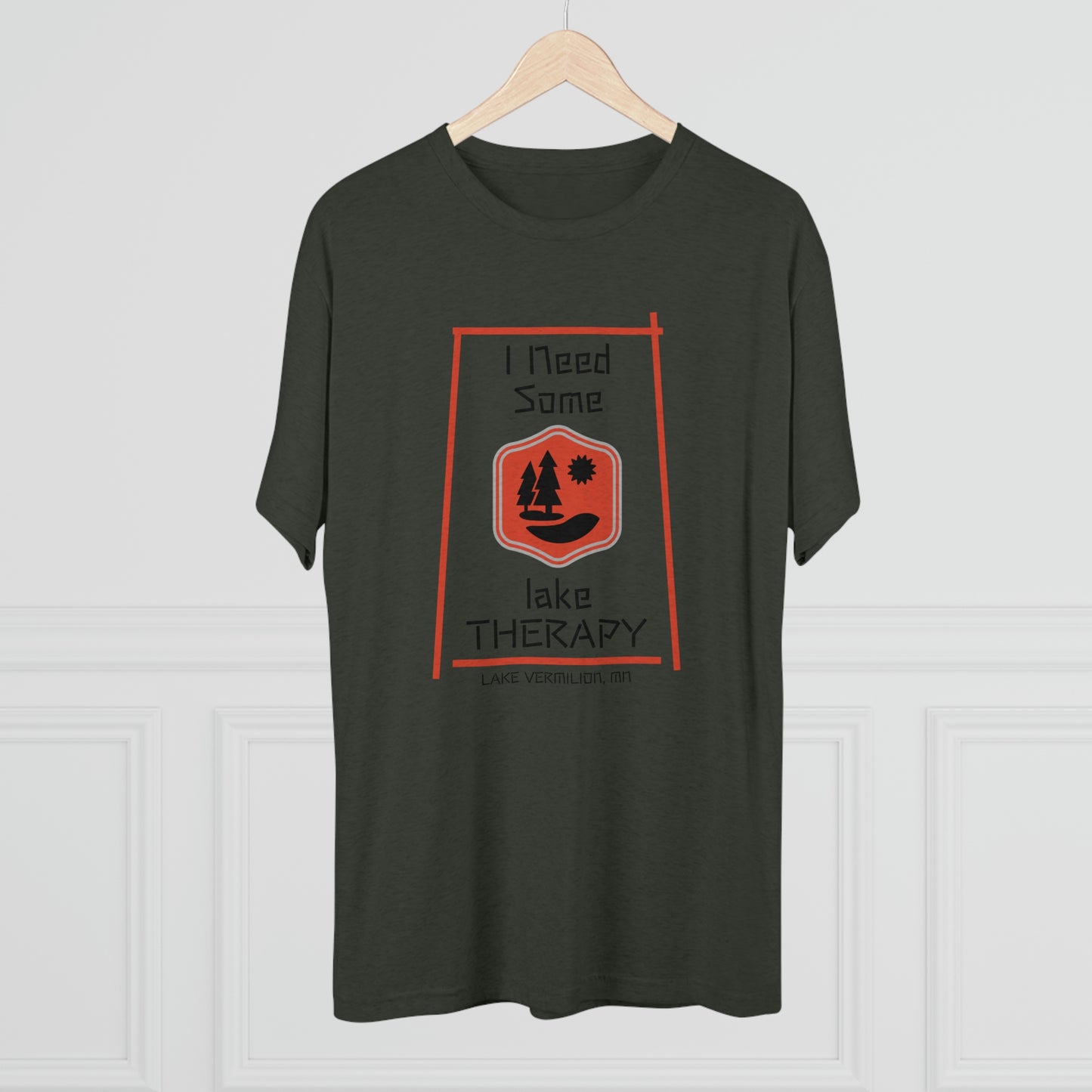 Lake Therapy - Red Accents - Lake Vermilion - Unisex Tri-Blend Crew Tee
