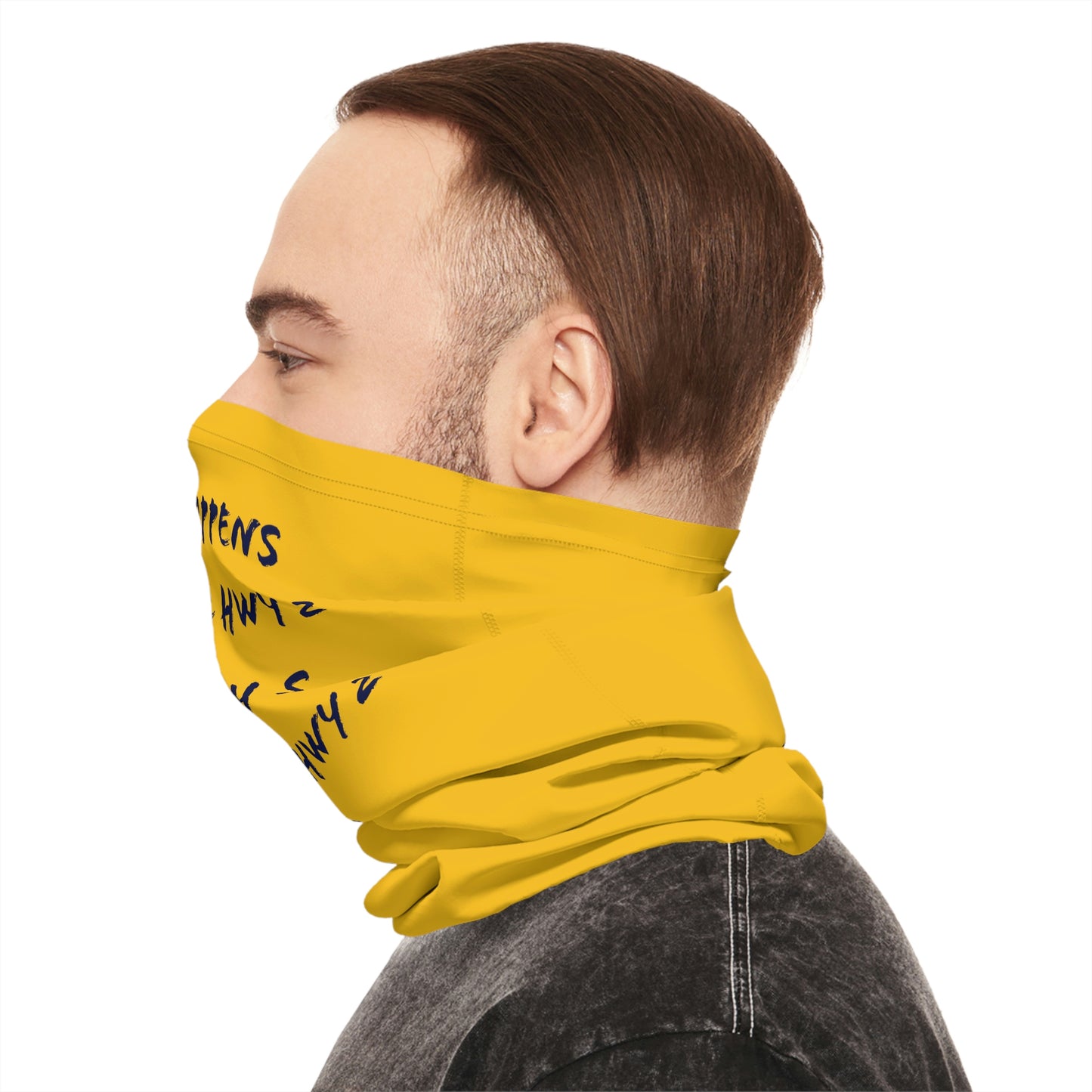 Summer Weather - North of Hwy 2- Fishing / Boating Lightweight Neck Gaiter - Yellow