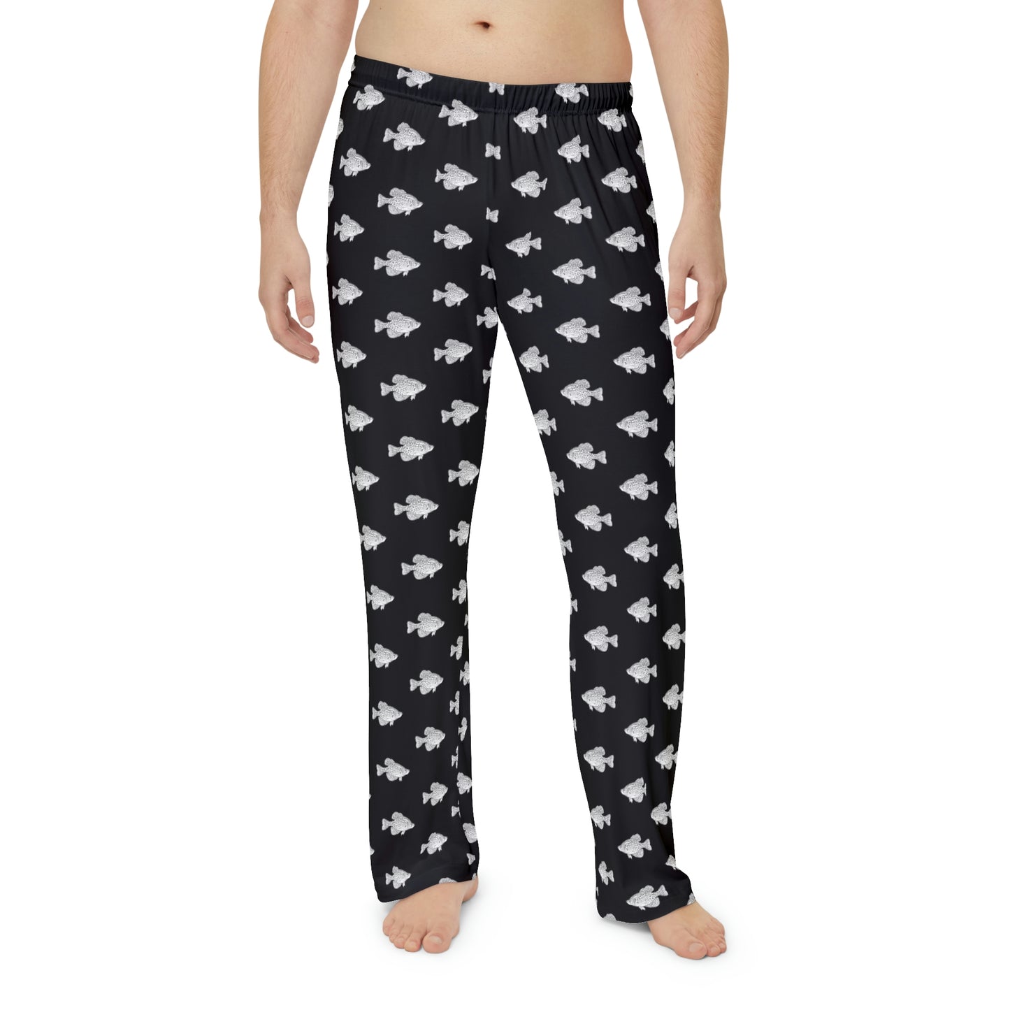 Crappie - Fishing Theme - Bait - Men's Pajama Pants - Black