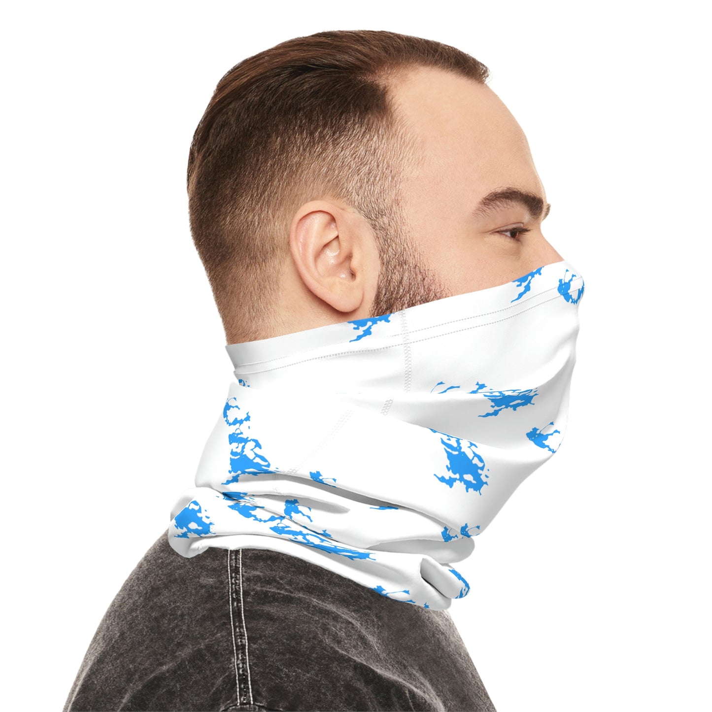 Summer Weather - Lake Vermilion - MN - Pattern - Fishing / Boating Lightweight Neck Gaiter - White