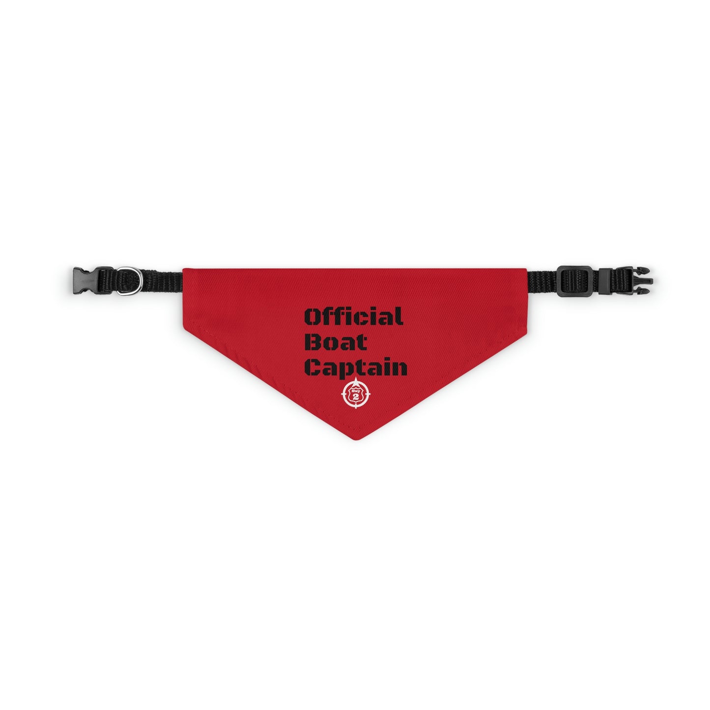 Official Boat Captain - Lake / Fishing / Cabin - Pet Bandana Collar - Dark Red