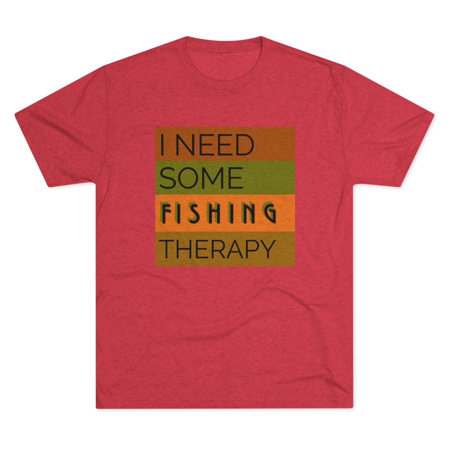 Fishing Therapy - Unisex Tri-Blend Crew Tee