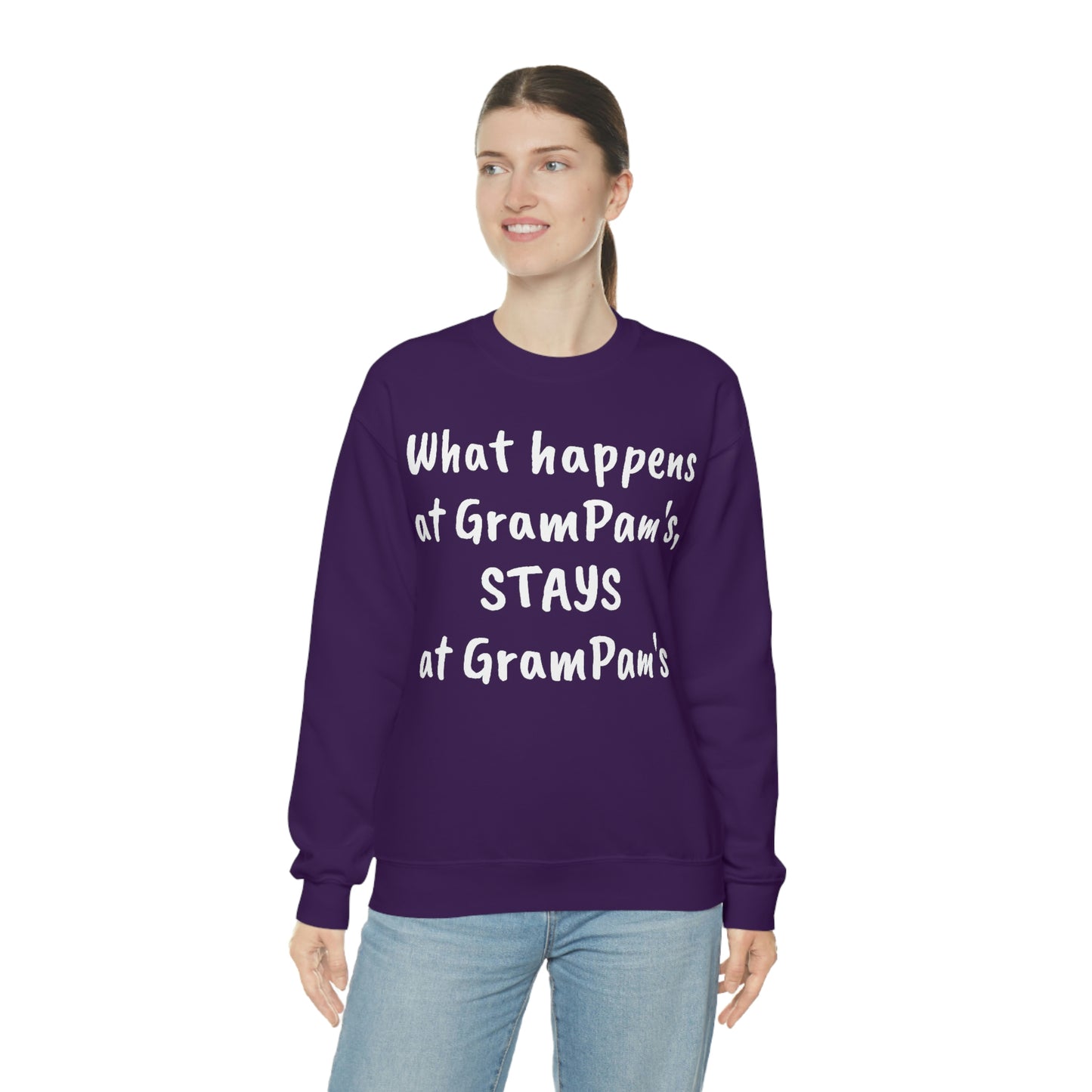 What happens at GramPam's, STAYS at GramPam's - Unisex Heavy Blend™ Crewneck Sweatshirt