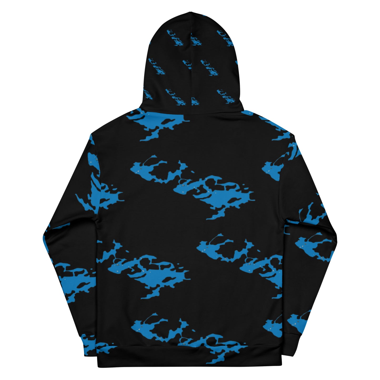 Lake Vermilion - Lake Pattern - Custom Black Unisex Hoodie