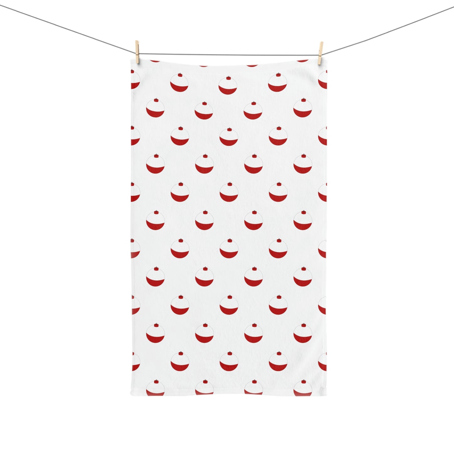 Traditional Red & White Bobber - Patttern #2 - Hand Towel