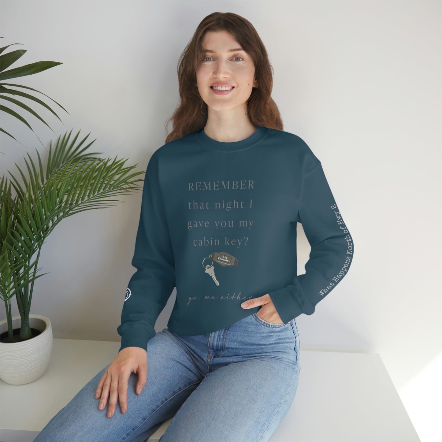 Remember That Night - Cabin Key - Lake Vermilion - North of Hwy 2 - Unisex Heavy Blend™ Crewneck Sweatshirt
