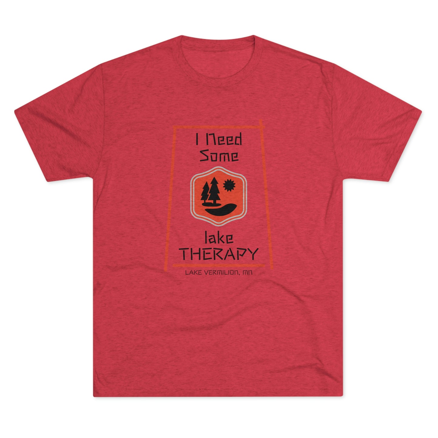 Lake Therapy - Red Accents - Lake Vermilion - Unisex Tri-Blend Crew Tee
