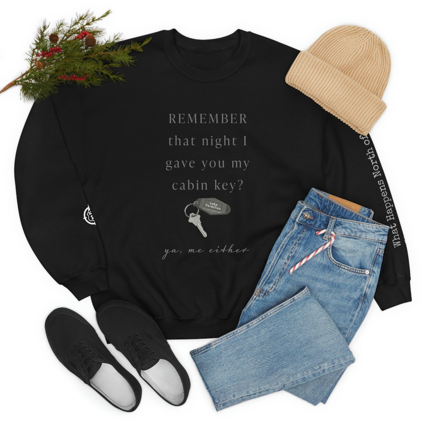 Remember That Night - Cabin Key - Lake Vermilion - North of Hwy 2 - Unisex Heavy Blend™ Crewneck Sweatshirt