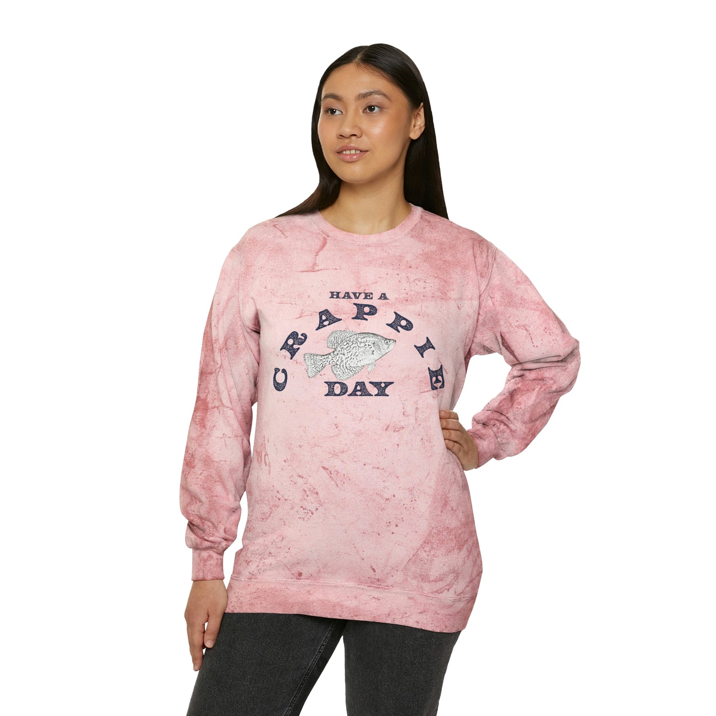 Have A Crappie Day - Fishing Theme - Unisex Color Blast Crewneck Sweatshirt
