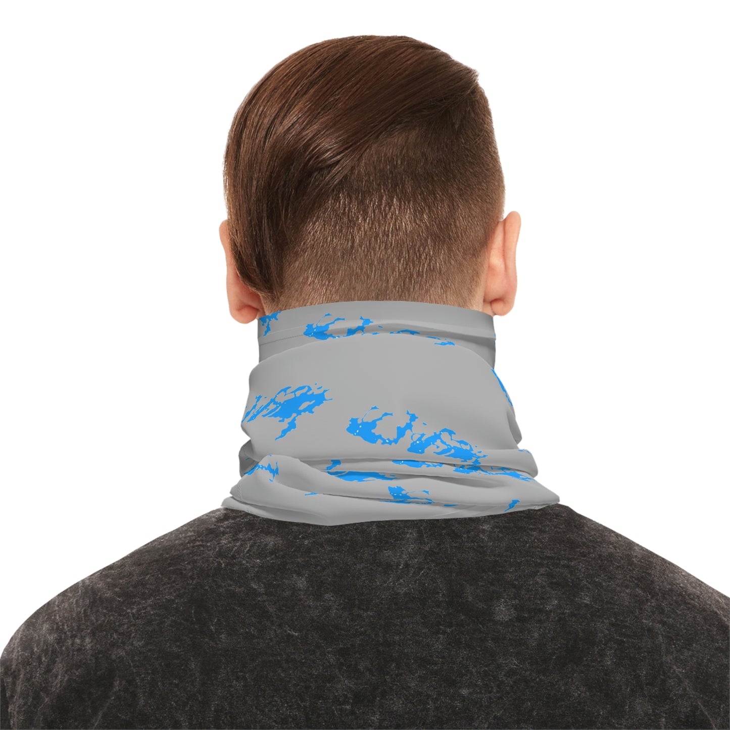 Summer Weather - Lake Vermilion - MN - Pattern - Fishing / Boating Lightweight Neck Gaiter - Grey