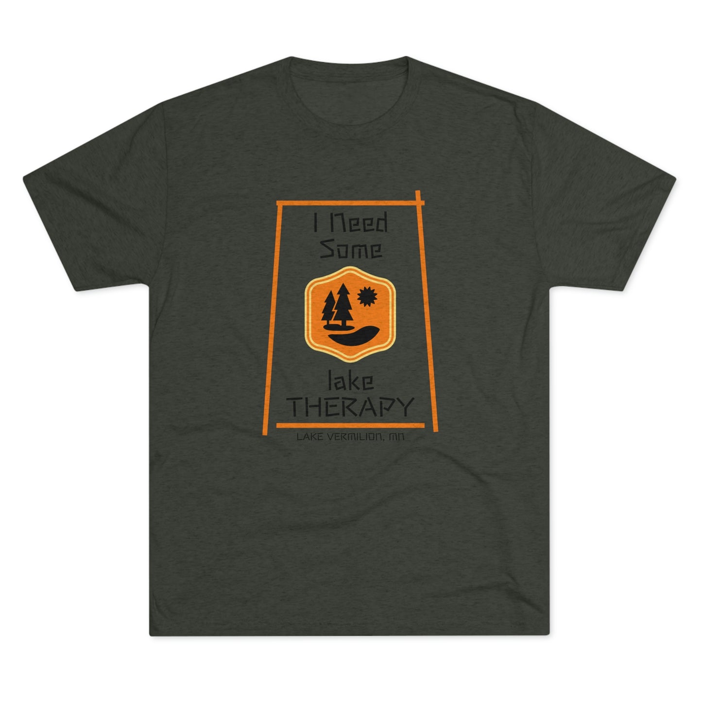 Lake Therapy - Orange Accents - Lake Vermilion - Unisex Tri-Blend Crew Tee