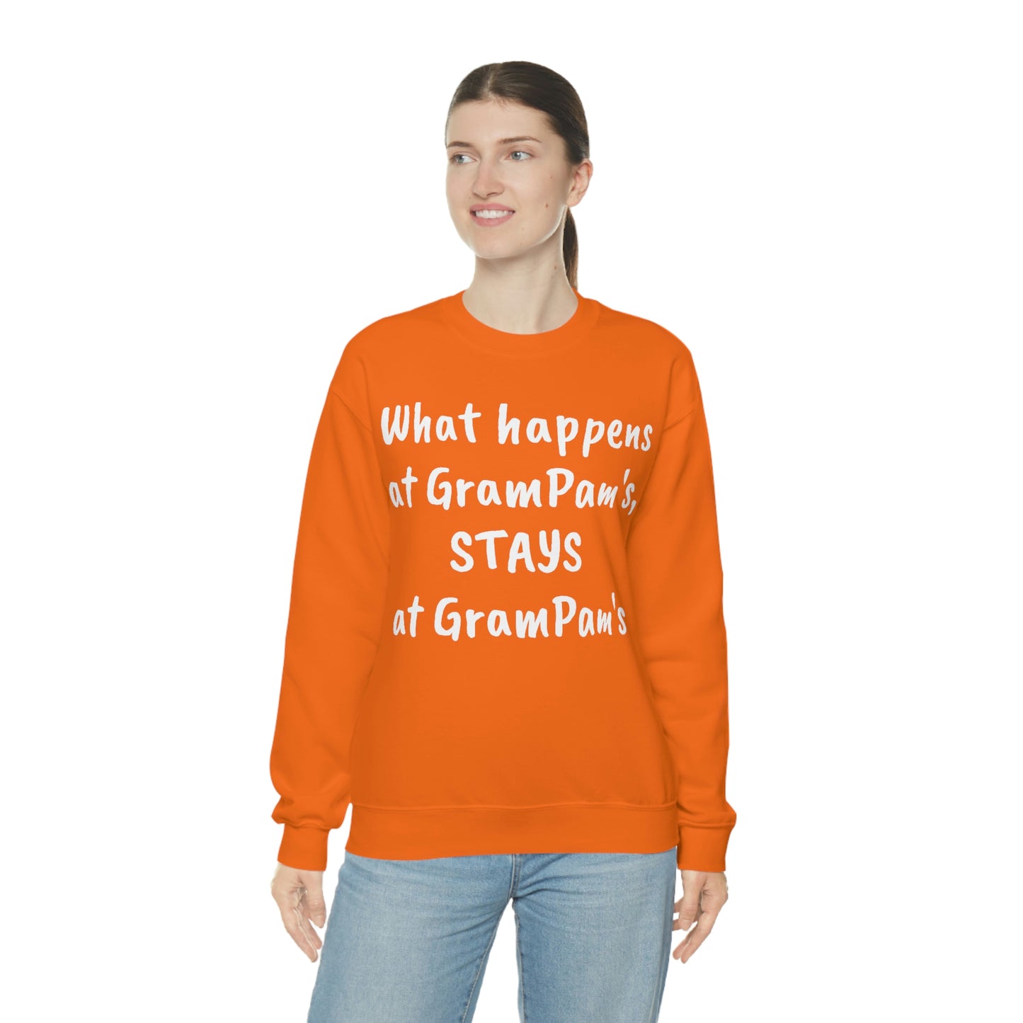 What happens at GramPam's, STAYS at GramPam's - Unisex Heavy Blend™ Crewneck Sweatshirt