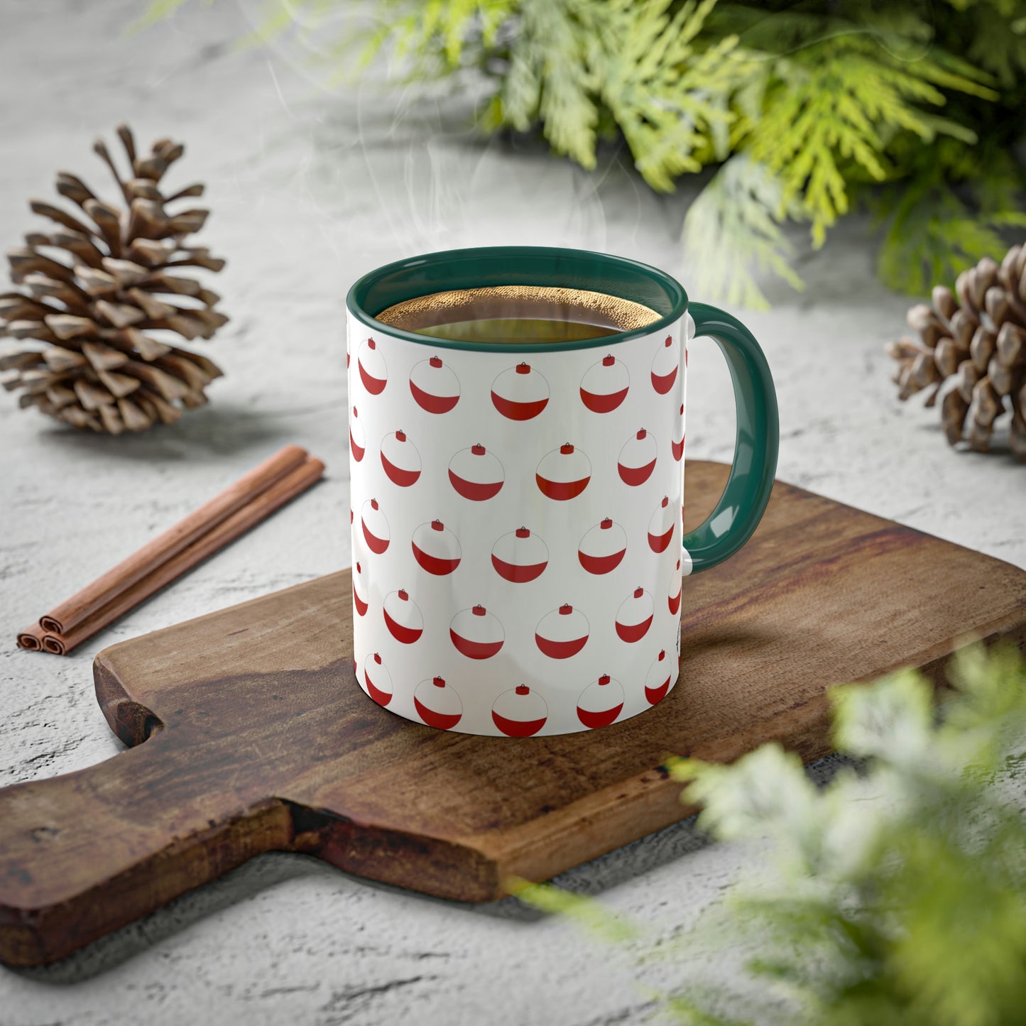 Traditional Red & White Bobber - Colorful Mugs, 11oz