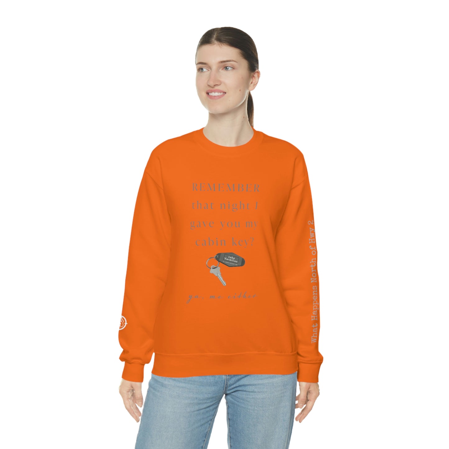 Remember That Night - Cabin Key - Lake Vermilion - North of Hwy 2 - Unisex Heavy Blend™ Crewneck Sweatshirt