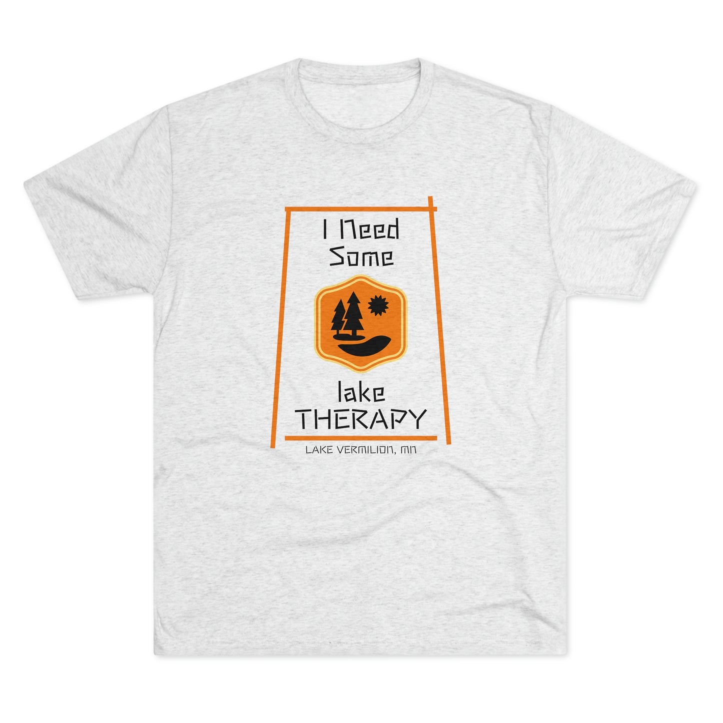 Lake Therapy - Orange Accents - Lake Vermilion - Unisex Tri-Blend Crew Tee
