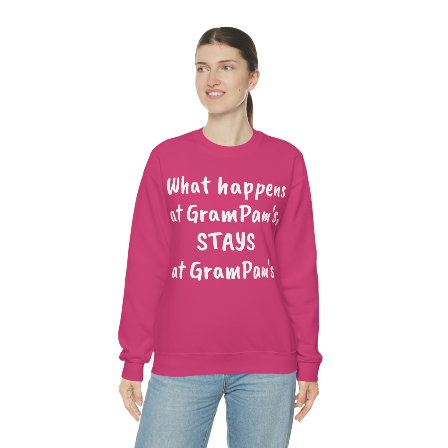 What happens at GramPam's, STAYS at GramPam's - Unisex Heavy Blend™ Crewneck Sweatshirt