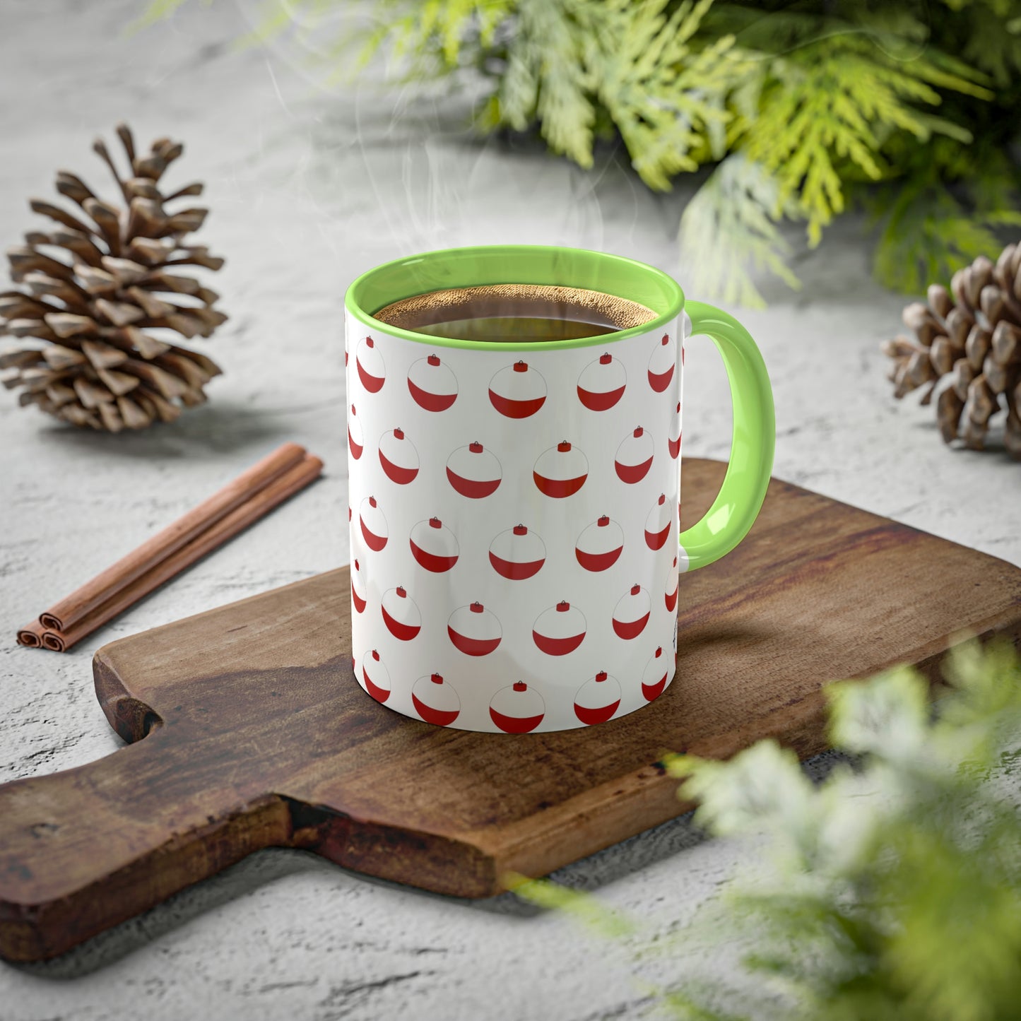 Traditional Red & White Bobber - Colorful Mugs, 11oz