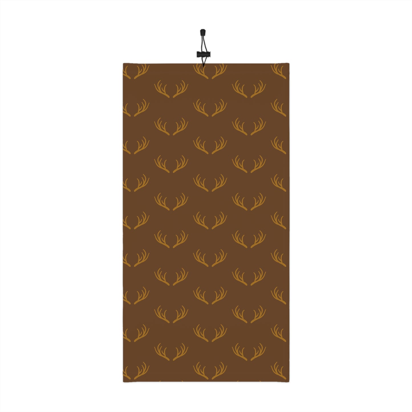 Cool Weather - Antler - Pattern - Fishing / Snowmobiling / Hunting Winter Neck Gaiter With Drawstring - Brown