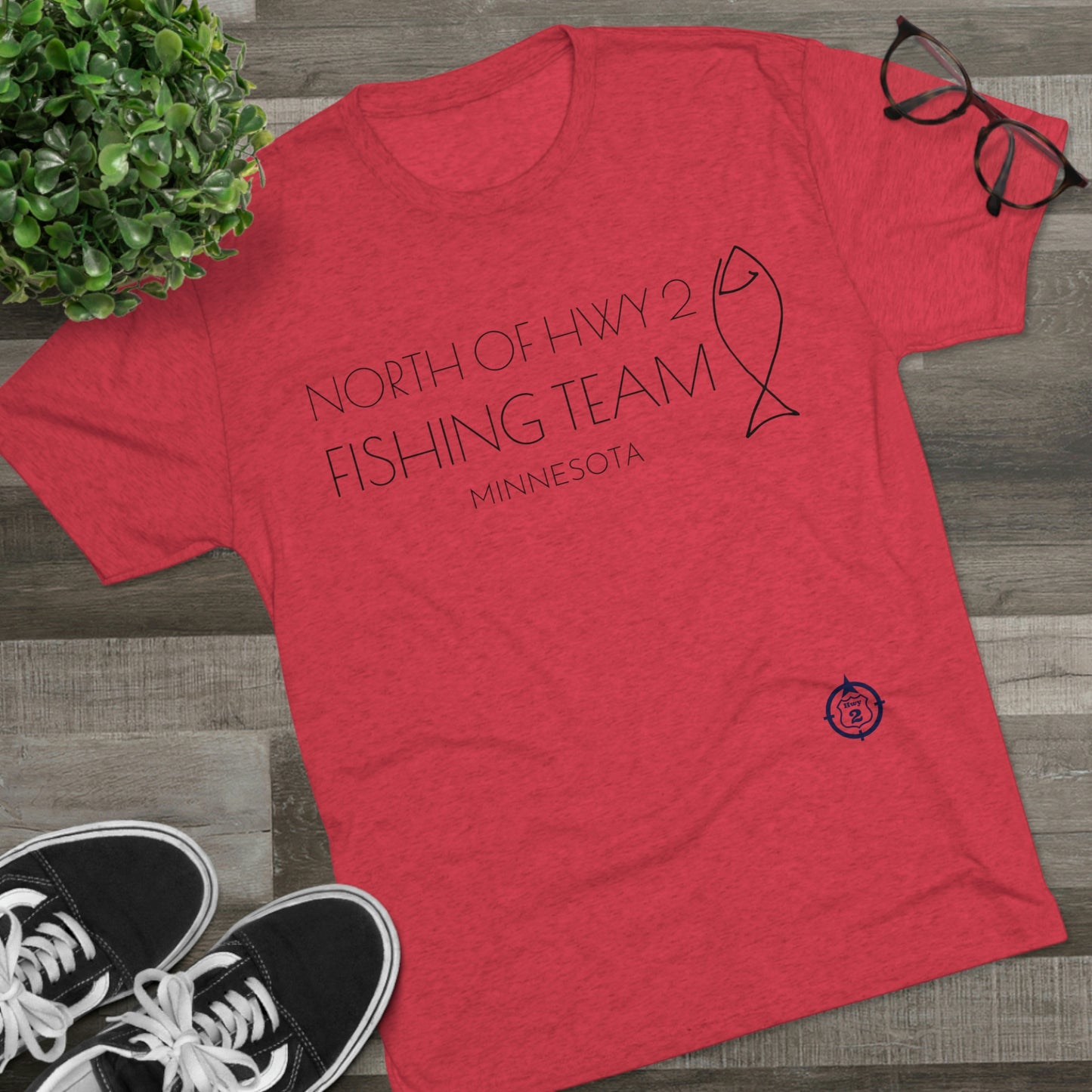 North of Hwy 2 - Fishing Team - Unisex Tri-Blend Crew Tee