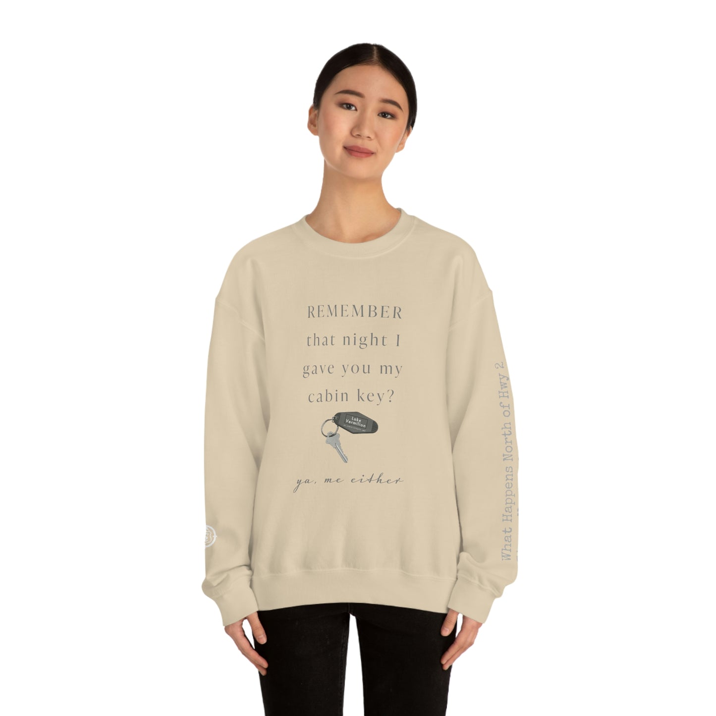 Remember That Night - Cabin Key - Lake Vermilion - North of Hwy 2 - Unisex Heavy Blend™ Crewneck Sweatshirt