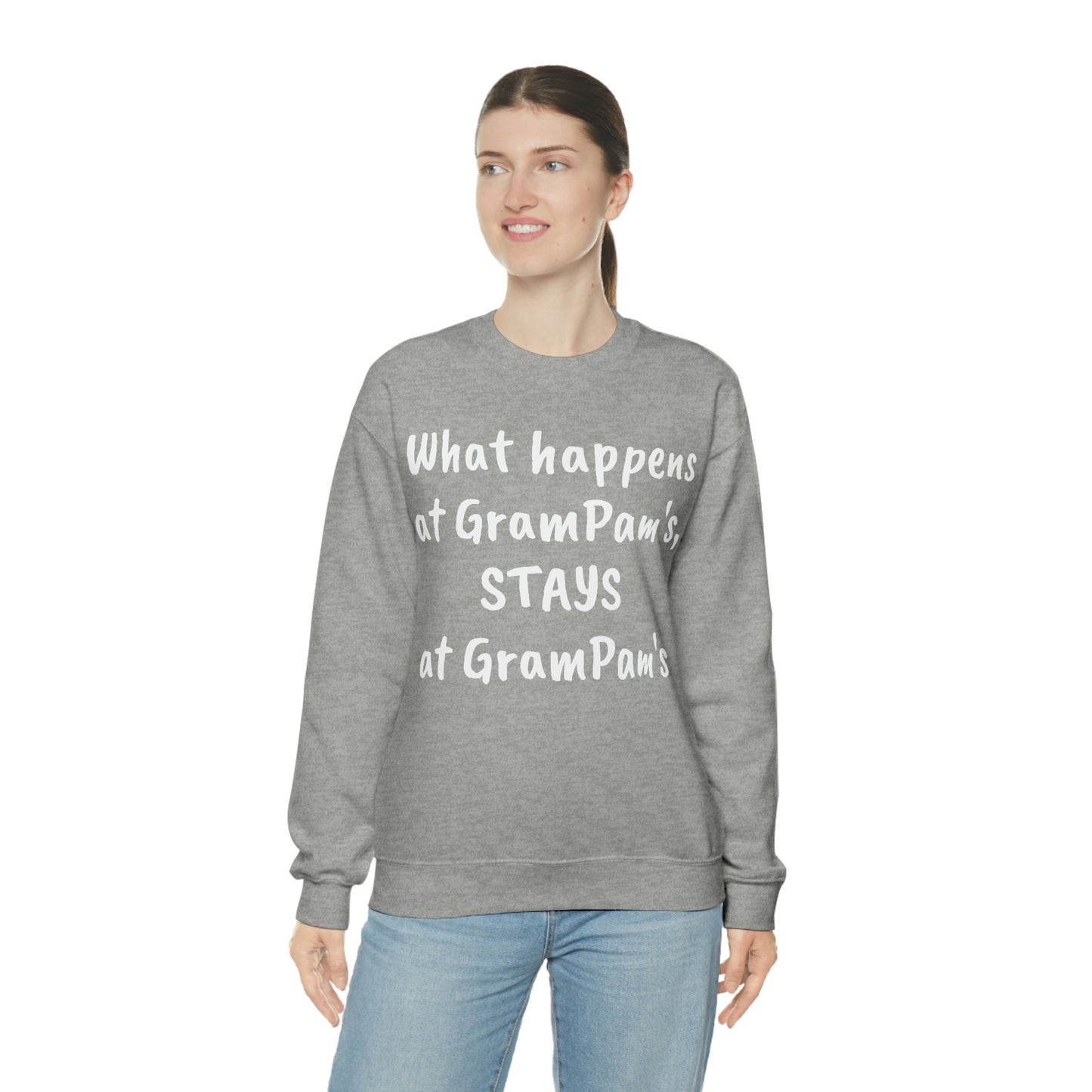 What happens at GramPam's, STAYS at GramPam's - Unisex Heavy Blend™ Crewneck Sweatshirt