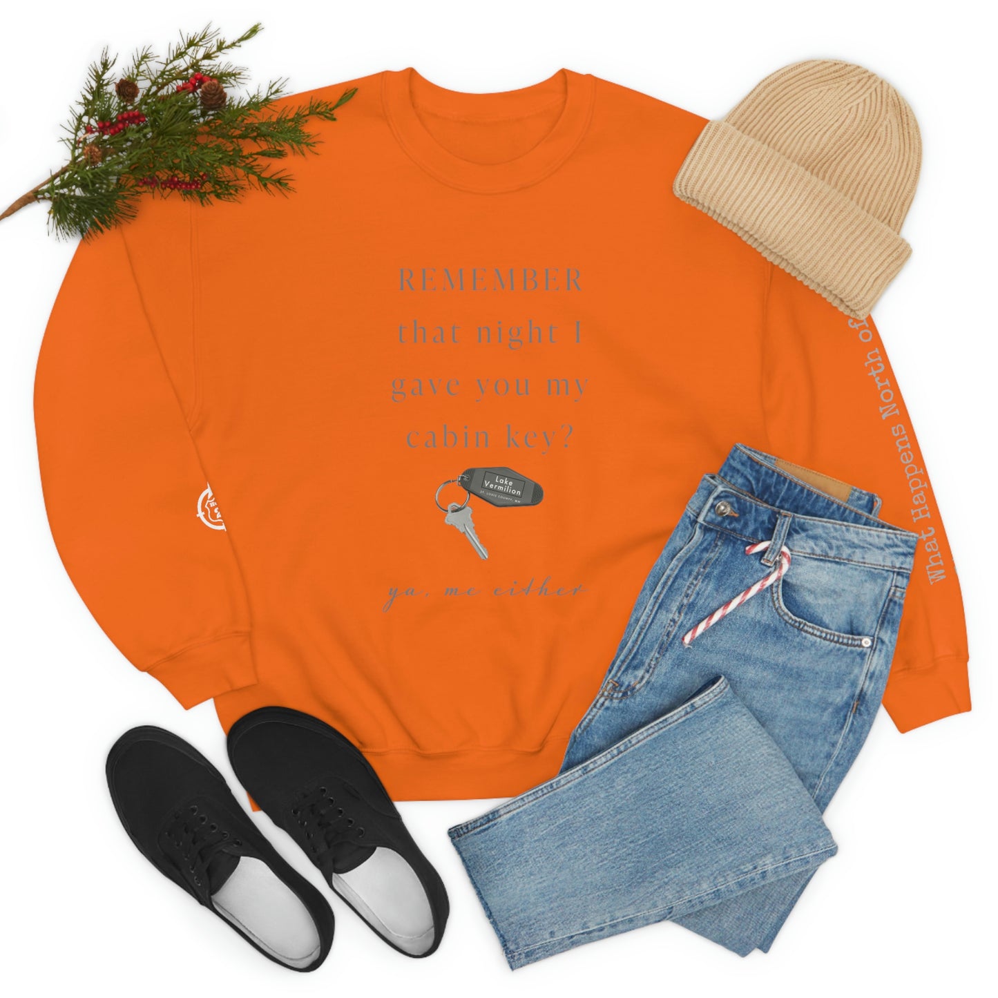 Remember That Night - Cabin Key - Lake Vermilion - North of Hwy 2 - Unisex Heavy Blend™ Crewneck Sweatshirt