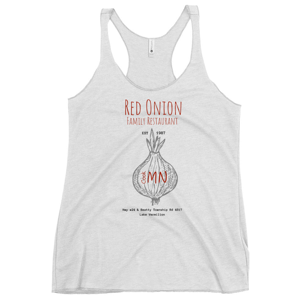 Red Onion Lake Vermilion MN Women's Racerback Tank