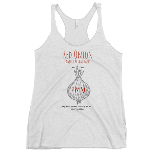 Red Onion Lake Vermilion MN Women's Racerback Tank