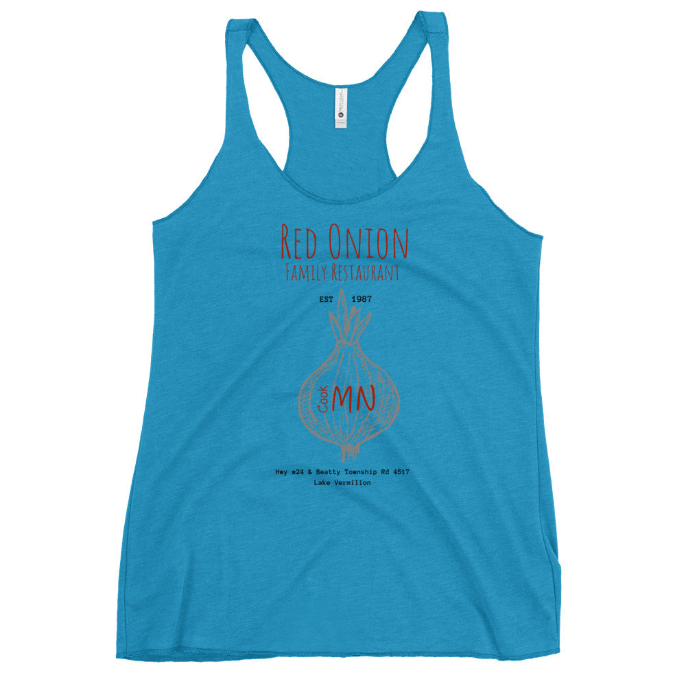 Red Onion Lake Vermilion MN Women's Racerback Tank