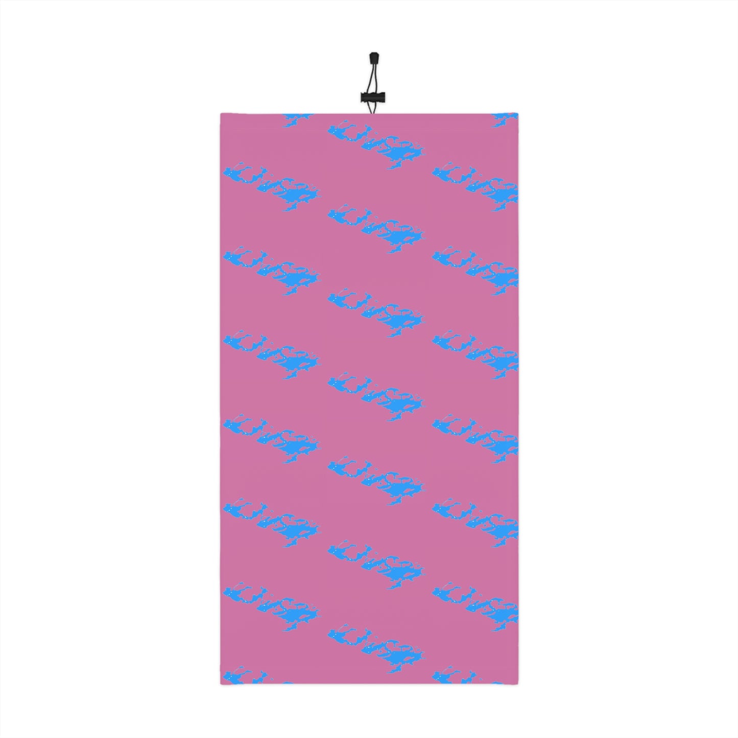 Cool Weather  - Lake Vermilion - MN - Pattern - Fishing / Snowmobiling Winter Neck Gaiter With Drawstring - Pink