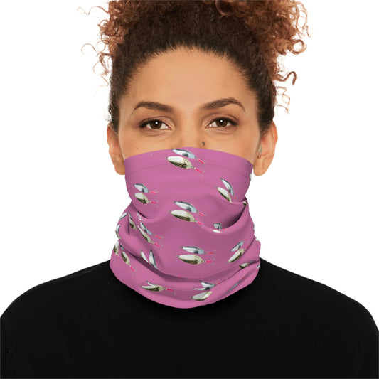 Summer Weather  - Fishing Lure - Spoons- Pattern - Fishing / Boating Lightweight Neck Gaiter - Pink