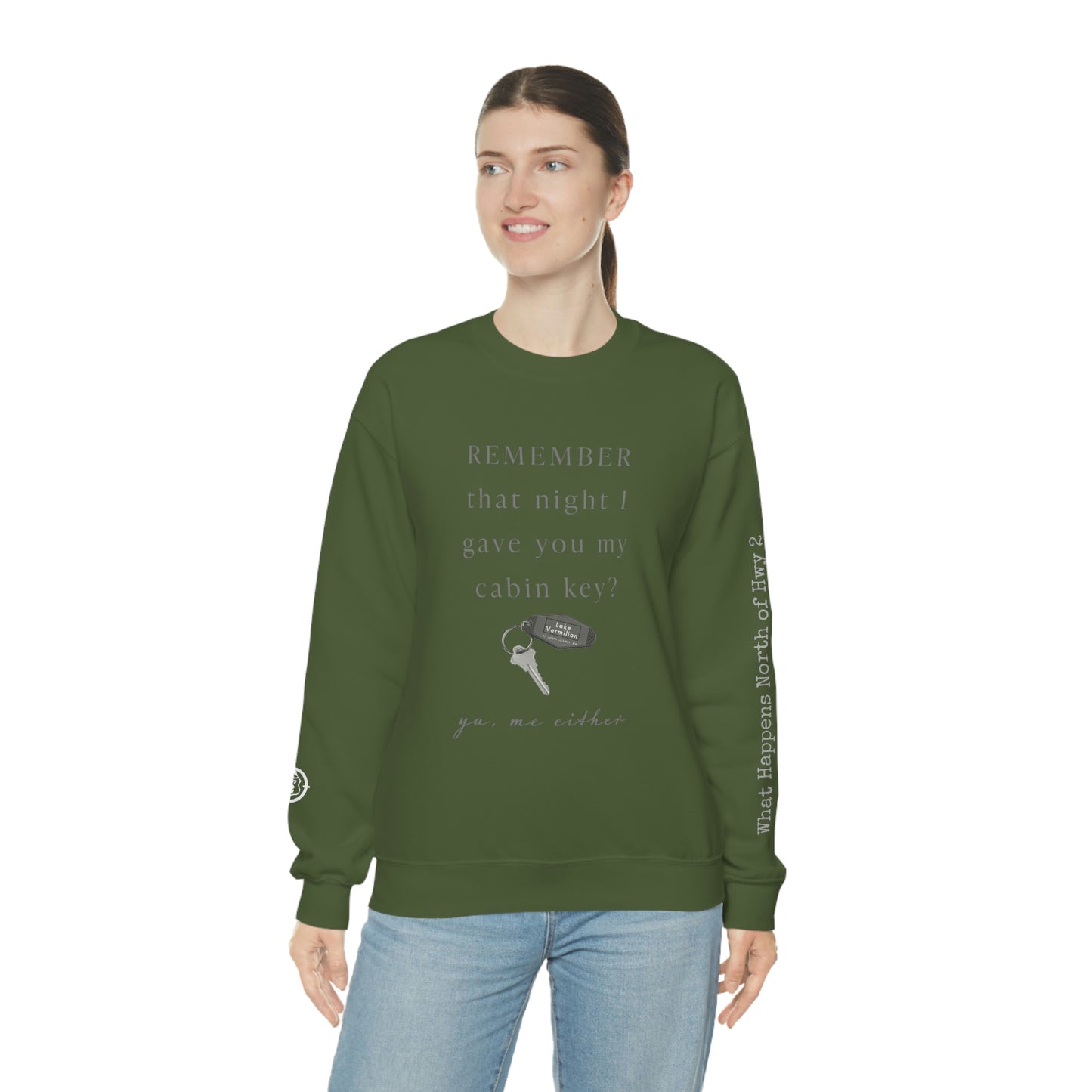 Remember That Night - Cabin Key - Lake Vermilion - North of Hwy 2 - Unisex Heavy Blend™ Crewneck Sweatshirt