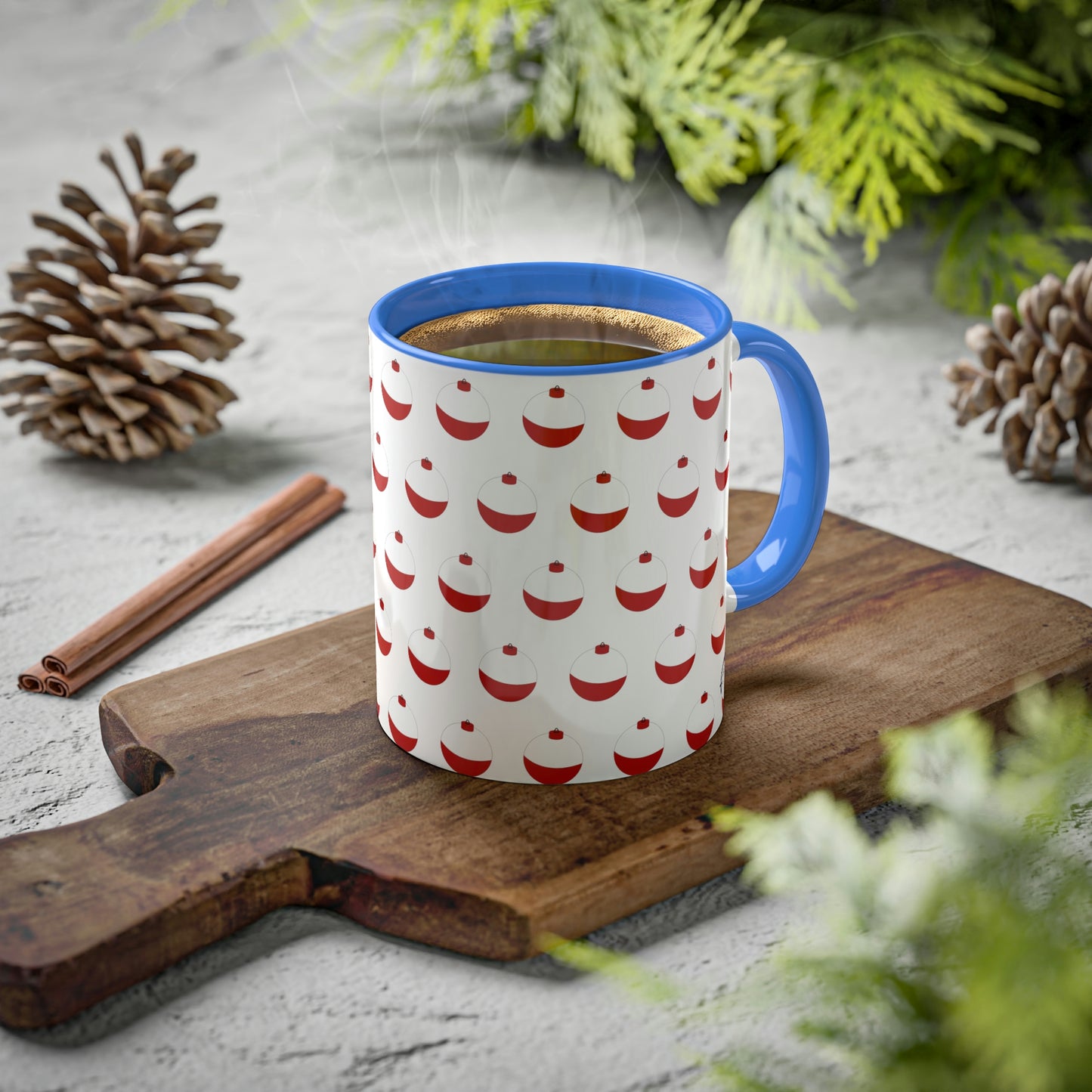 Traditional Red & White Bobber - Colorful Mugs, 11oz