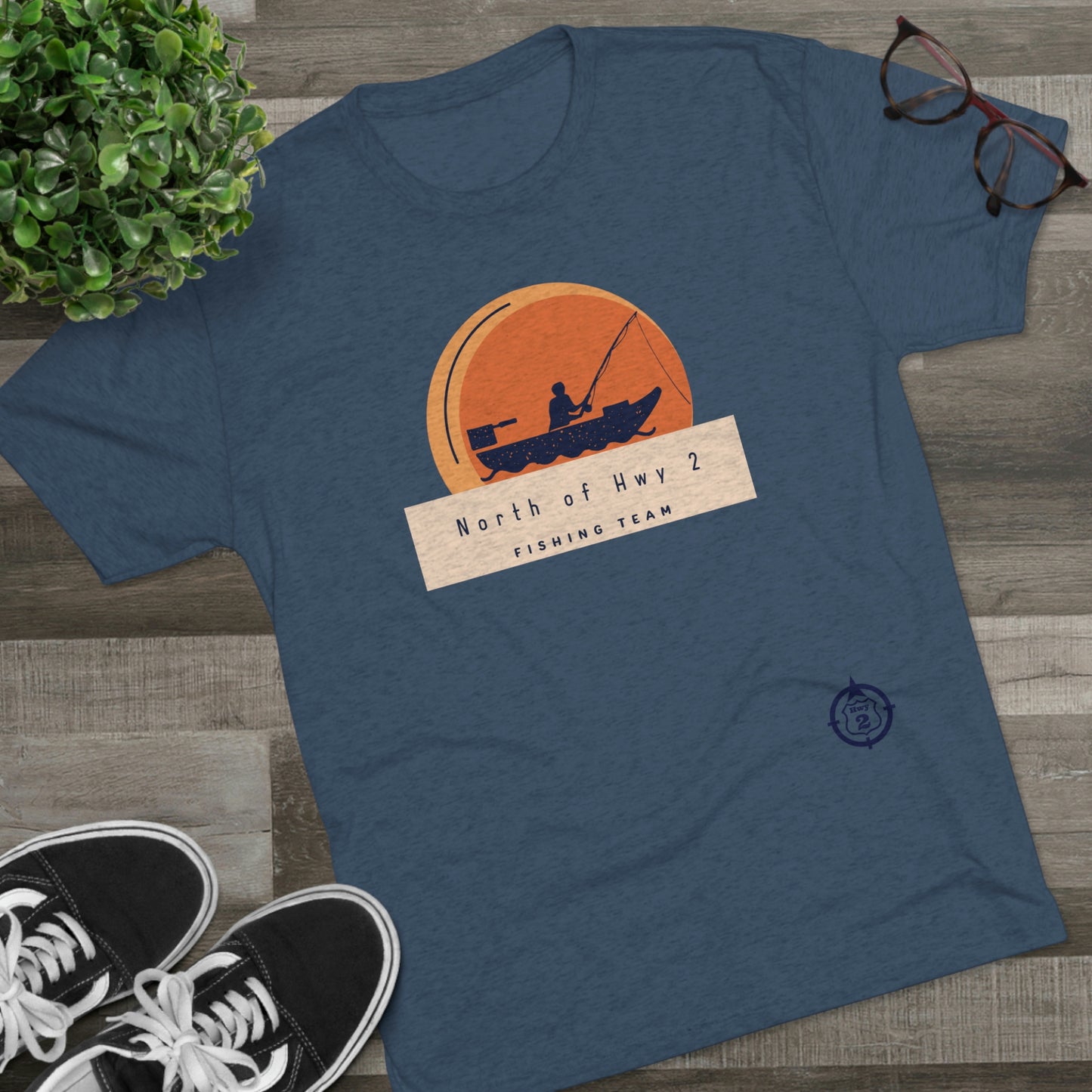 North of Hwy 2 - Sunset Graphic - Unisex Tri-Blend Crew Tee