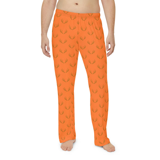 Antlers - Hunting Theme - Men's Pajama Pants - Orange