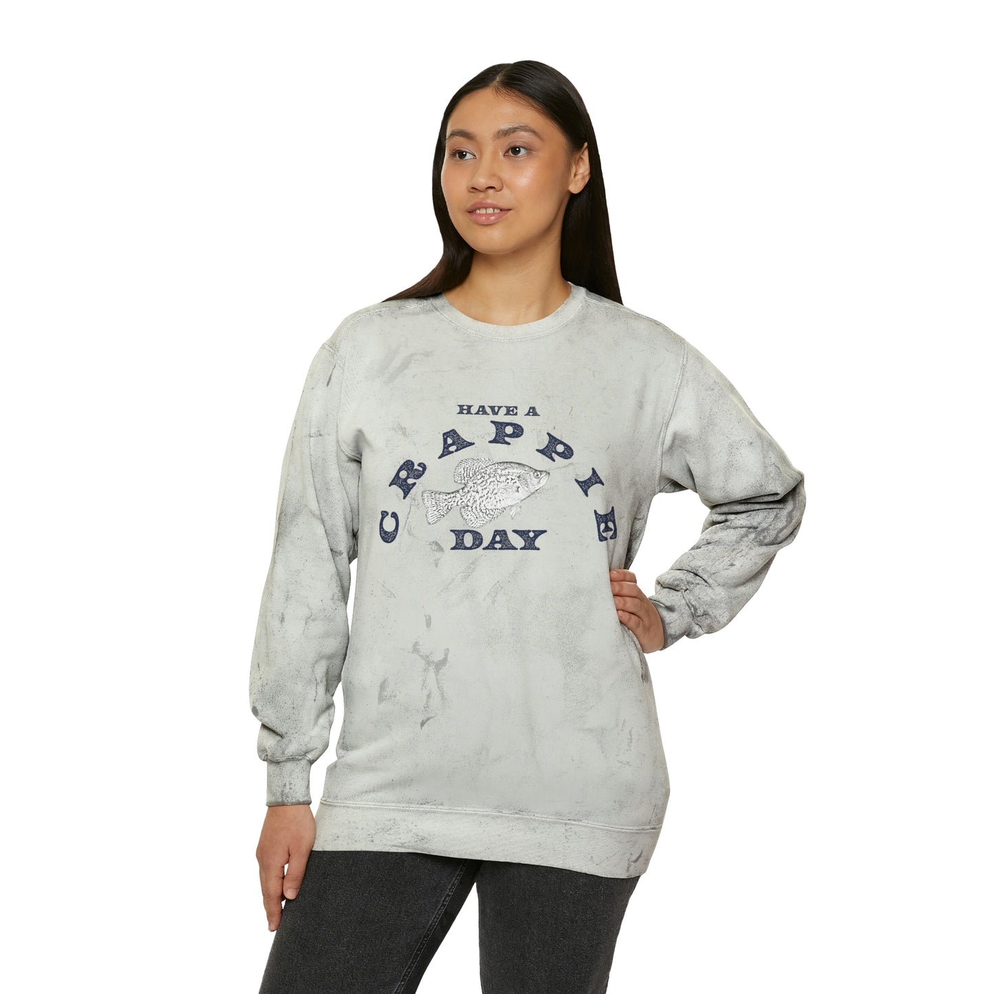 Have A Crappie Day - Fishing Theme - Unisex Color Blast Crewneck Sweatshirt