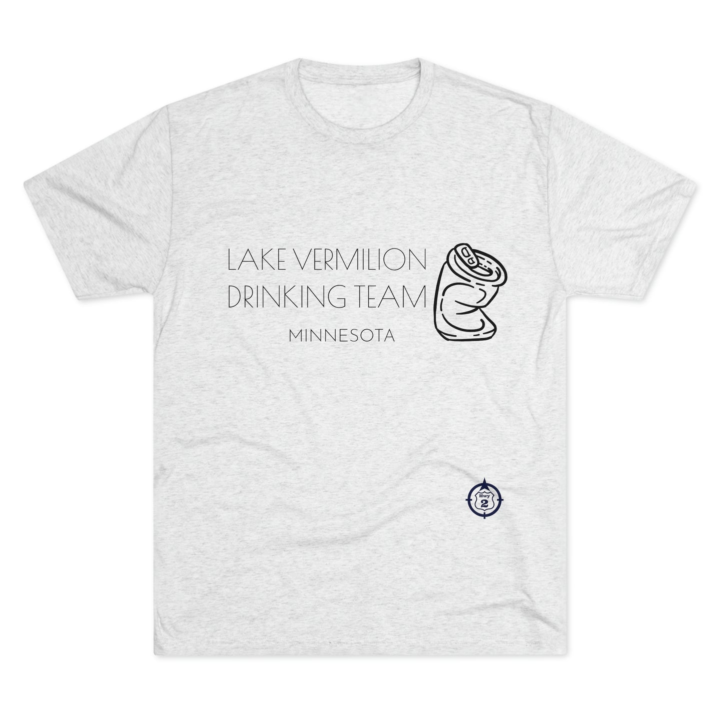 Lake Vermilion - Drinking Team - Crushed Can - Dark Graphic - Unisex Tri-Blend Crew Tee