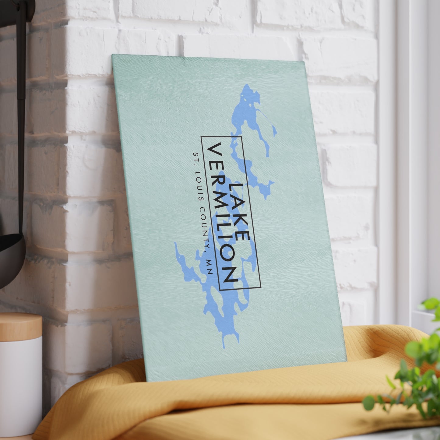 Lake Vermilion - White backed - Glass Cutting Board